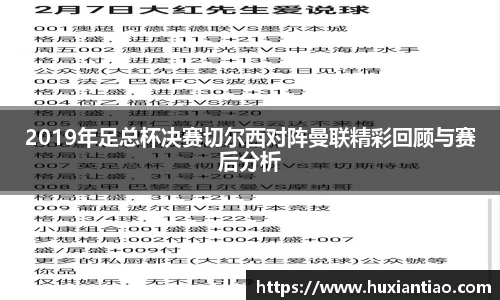 2019年足总杯决赛切尔西对阵曼联精彩回顾与赛后分析
